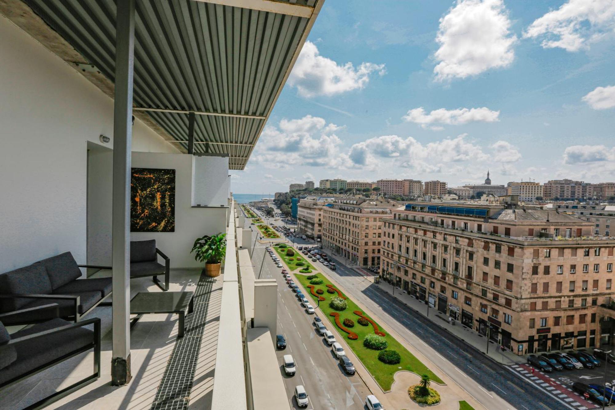 Appartamento Attico Luxury Con Parcheggio E Terrazza Vista Mozzafiato Genova Camera foto