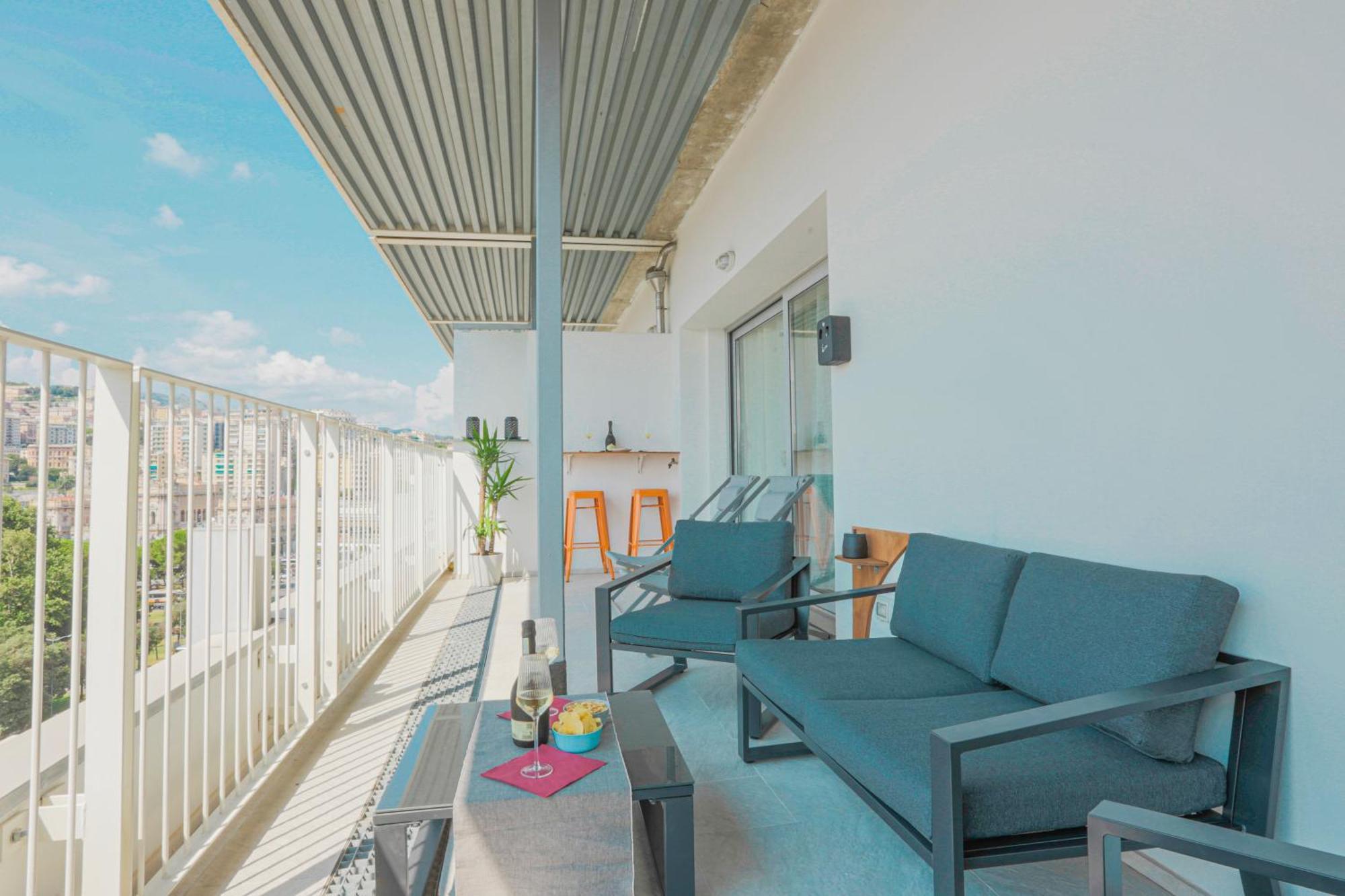 Appartamento Attico Luxury Con Parcheggio E Terrazza Vista Mozzafiato Genova Camera foto