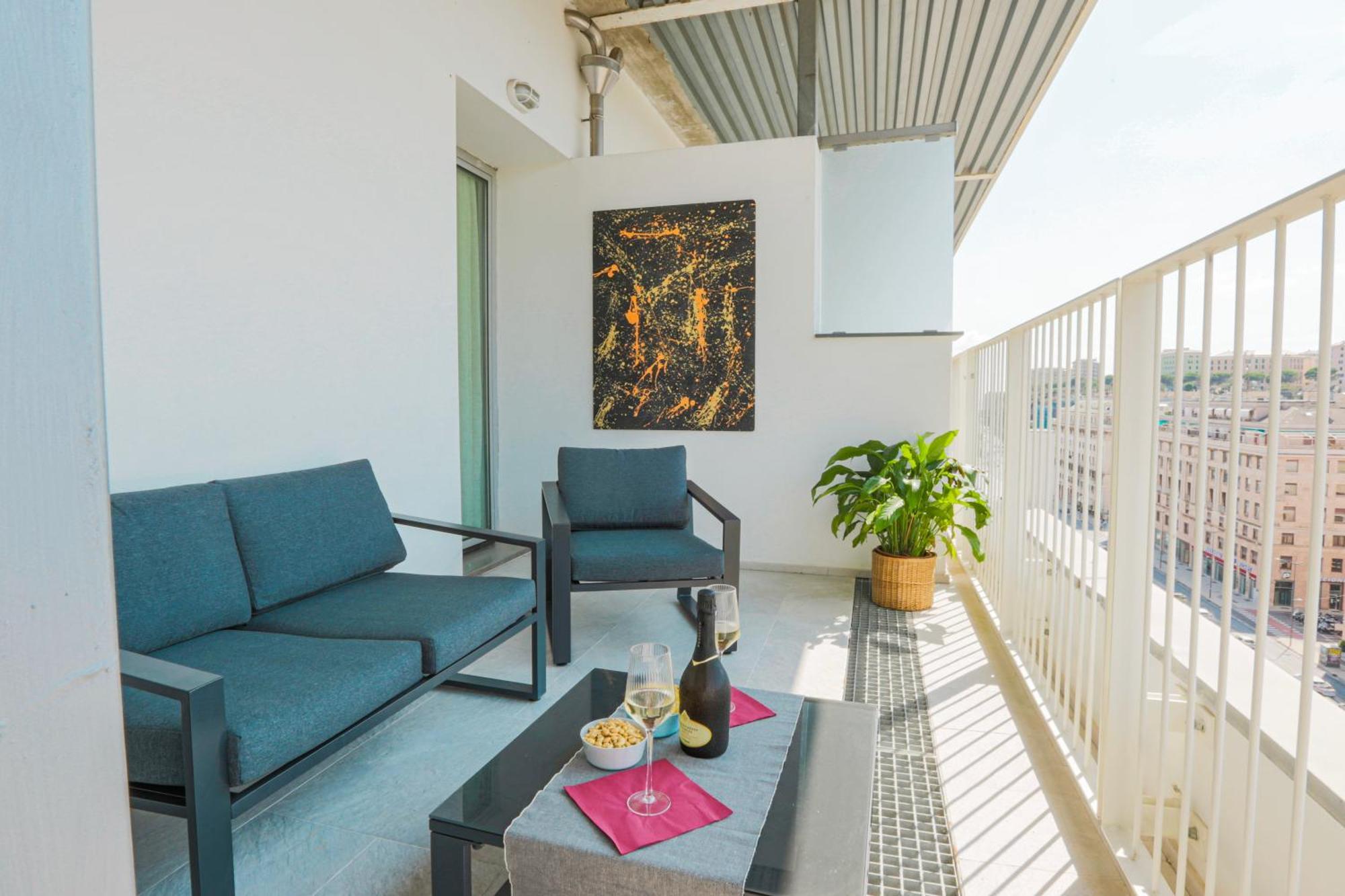 Appartamento Attico Luxury Con Parcheggio E Terrazza Vista Mozzafiato Genova Camera foto